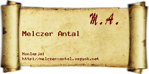Melczer Antal névjegykártya